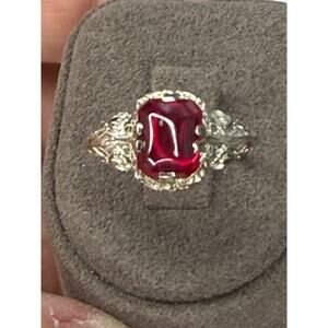 108) RARE Antique 14kt white gold puffy filigree ring.